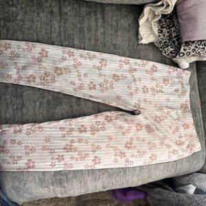 Floral Pink and White Lounge Pants